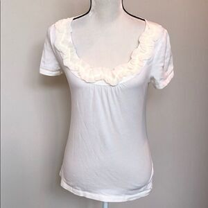 Loft cream scoop neck t shirt size small